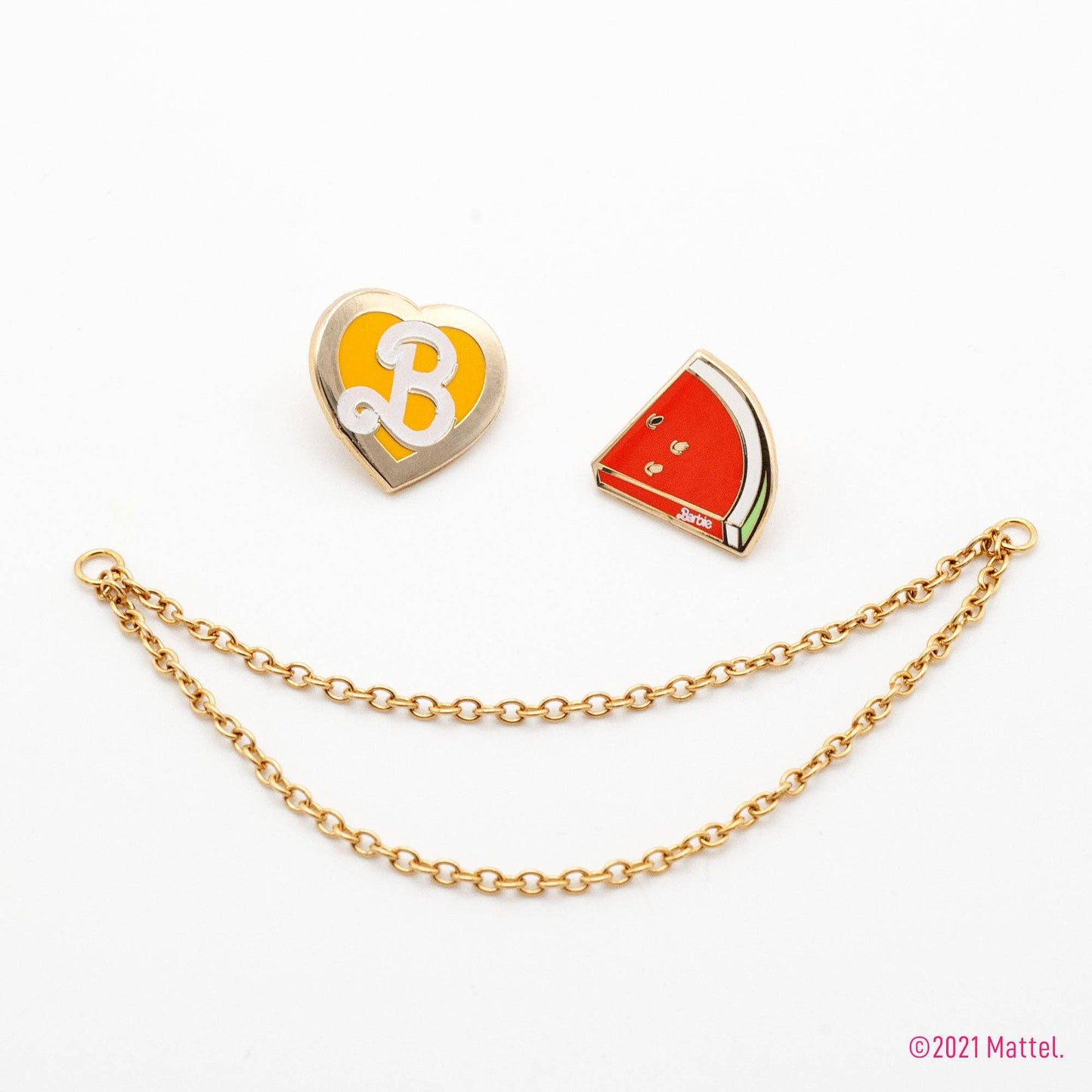 Barbie™ B Heart and Watermelon Pins with Removable Chains