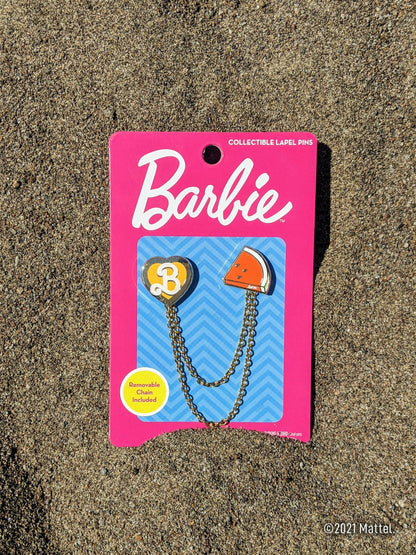 Barbie™ B Heart and Watermelon Pins with Removable Chains